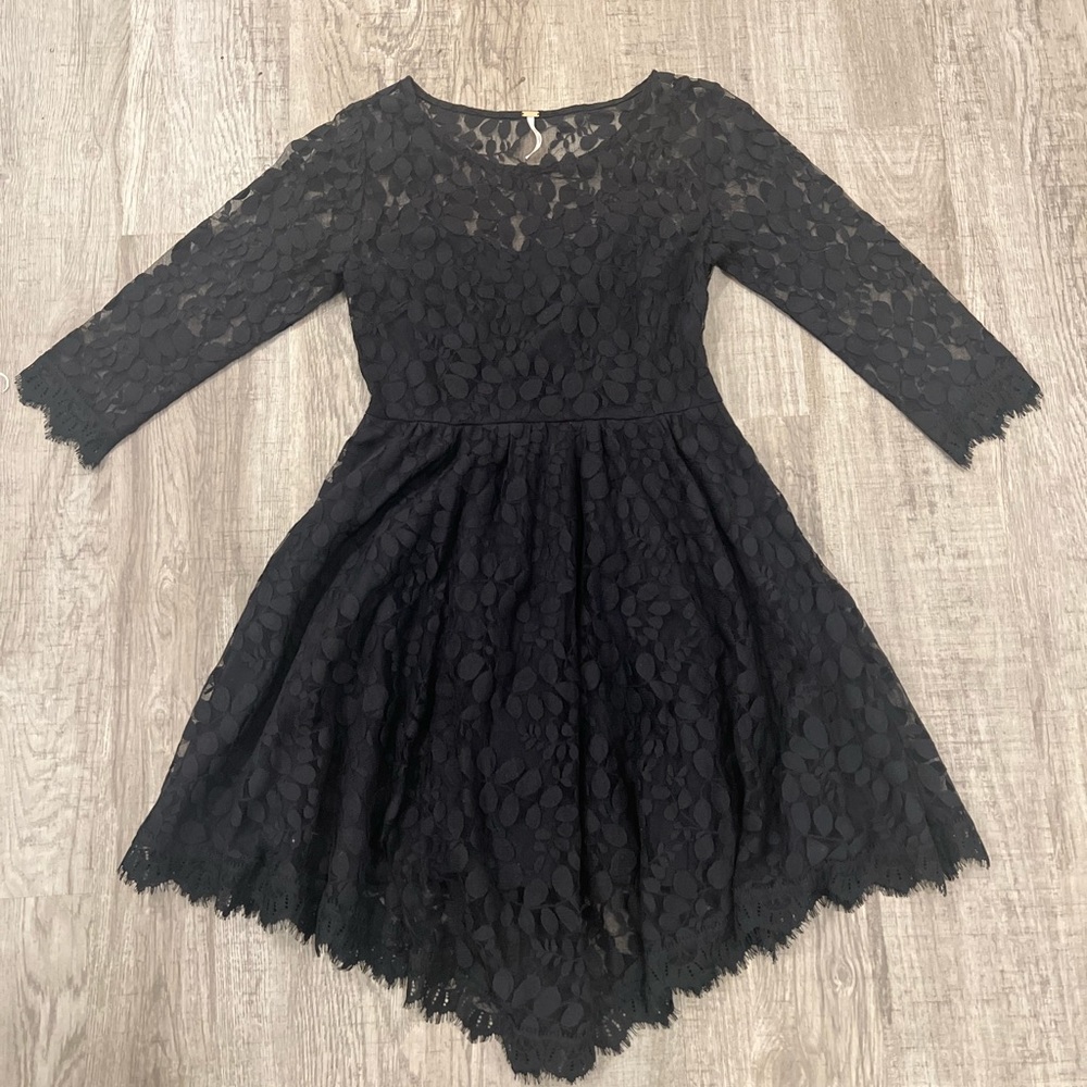 Free People Black Lace Fit-and-Flare Dress